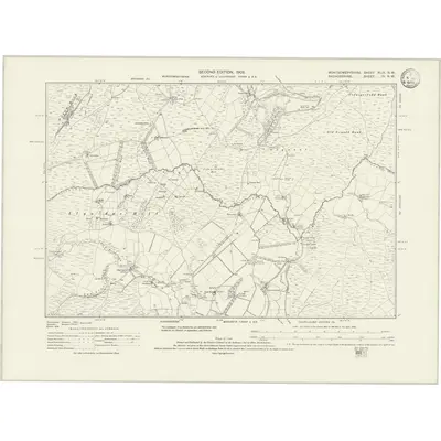 1901 Map of Montgomeryshire XLIX.NW, 1933 Print