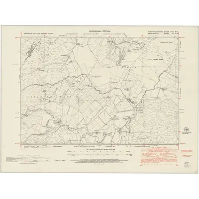 1948 Map of Montgomeryshire XLIX.NW, 1953 Print