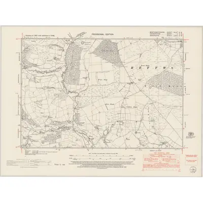 1948 Map of Montgomeryshire XLIXA.NW, 1953 Print