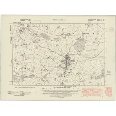 1938 Map of Montgomeryshire XLV.NE, 1948 Print