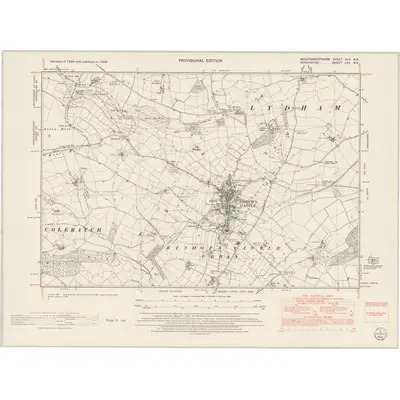 1949 Map of Montgomeryshire XLV.NE, 1953 Print