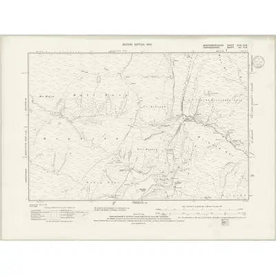 1901 Map of Montgomeryshire XLVI.NW, 1939 Print