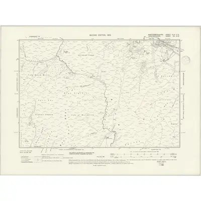 1901 Map of Montgomeryshire XLVI.SE, 1938 Print