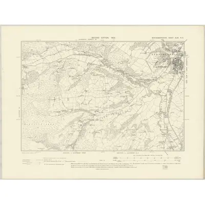 1901 Map of Montgomeryshire XLVII.NE, 1903 Print