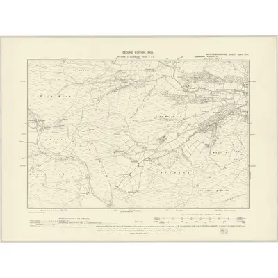 1901 Map of Montgomeryshire XLVII.NW, 1903 Print