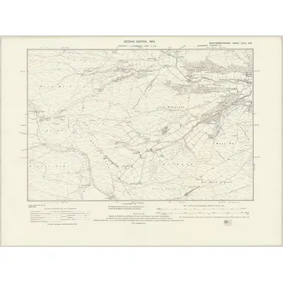 1901 Map of Montgomeryshire XLVII.NW, 1931 Print