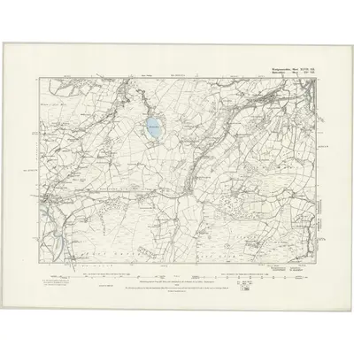 1885 Map of Montgomeryshire XLVII.SE, 1889 Print