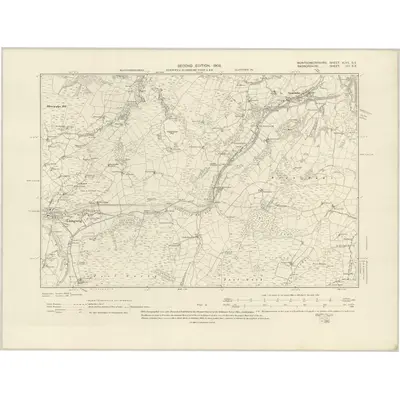 1901 Map of Montgomeryshire XLVII.SE, 1903 Print