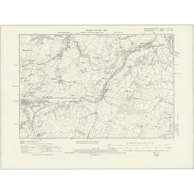 1901 Map of Montgomeryshire XLVII.SE, 1931 Print