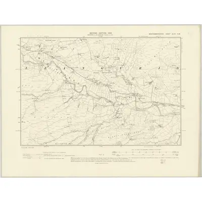 1901 Map of Montgomeryshire XLVII.SW, 1903 Print