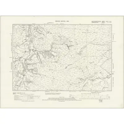 1901 Map of Montgomeryshire XLVIII.NE, 1931 Print