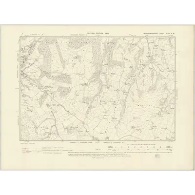 1901 Map of Montgomeryshire XLVIII.NW, 1903 Print