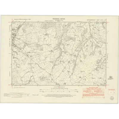 1948 Map of Montgomeryshire XLVIII.NW, 1953 Print