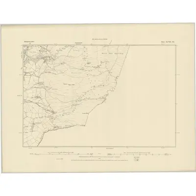 1884 Map of Montgomeryshire XLVIII.SE, 1885 Print