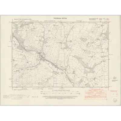 1948 Map of Montgomeryshire XLVIII.SW, 1953 Print