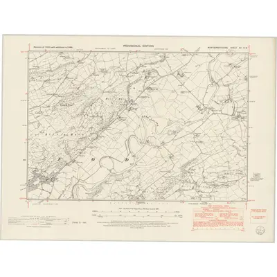 1949 Map of Montgomeryshire XV.NW, 1953 Print