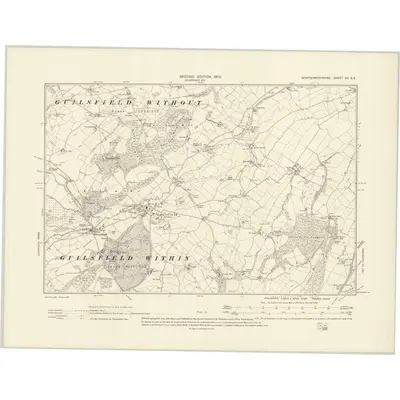 1900 Map of Montgomeryshire XV.SE, 1902 Print