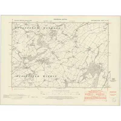 1949 Map of Montgomeryshire XV.SE, 1953 Print