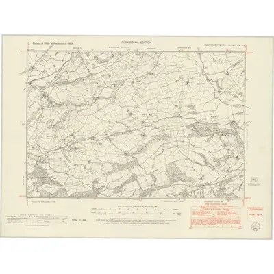 1949 Map of Montgomeryshire XV.SW, 1953 Print