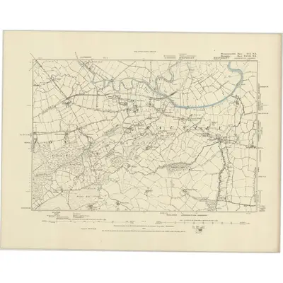 1881 Map of Montgomeryshire XVI.NE, 1886 Print