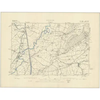 1881 Map of Montgomeryshire XVI.SW, 1885 Print