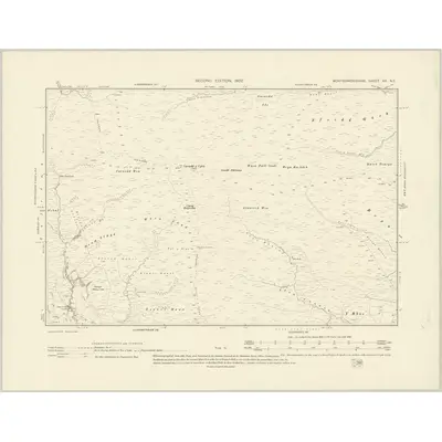1900 Map of Montgomeryshire XX.NE, 1902 Print