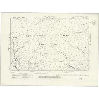 1900 Map of Montgomeryshire XX.NE, 1939 Print