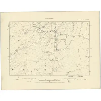 1886 Map of Montgomeryshire XX.NW, 1887 Print