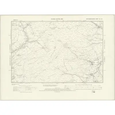 1900 Map of Montgomeryshire XX.SE, 1931 Print