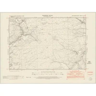 1949 Map of Montgomeryshire XX.SE, 1953 Print