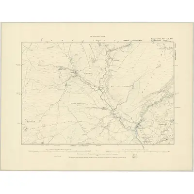 1886 Map of Montgomeryshire XX.SW, 1887 Print