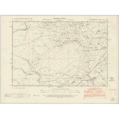 1949 Map of Montgomeryshire XXI.NW, 1954 Print