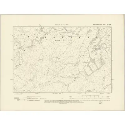 1900 Map of Montgomeryshire XXI.SW, 1902 Print