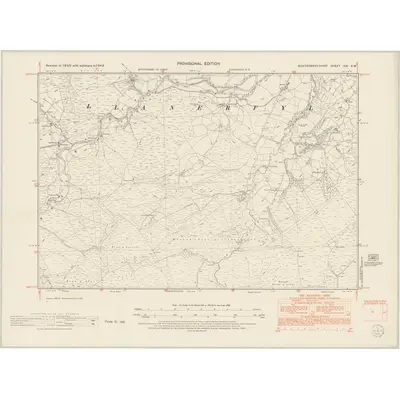 1949 Map of Montgomeryshire XXI.SW, 1953 Print