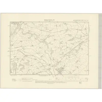 1900 Map of Montgomeryshire XXII.NW, 1903 Print