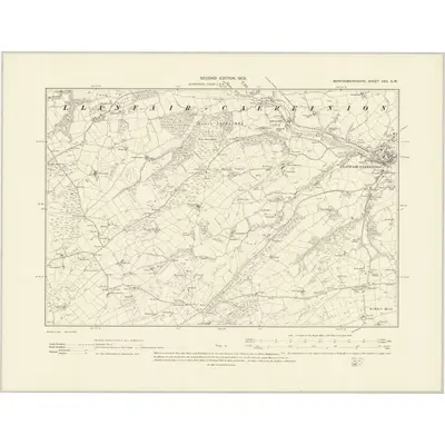 1901 Map of Montgomeryshire XXII.SW, 1903 Print