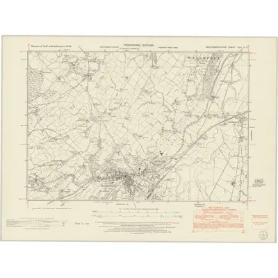 1949 Map of Montgomeryshire XXIII.NE, 1953 Print