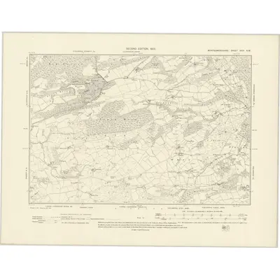 1900 Map of Montgomeryshire XXIII.NW, 1903 Print
