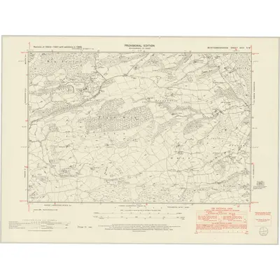 1949 Map of Montgomeryshire XXIII.NW, 1953 Print