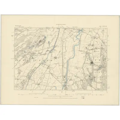 1884 Map of Montgomeryshire XXIII.SE, 1885 Print
