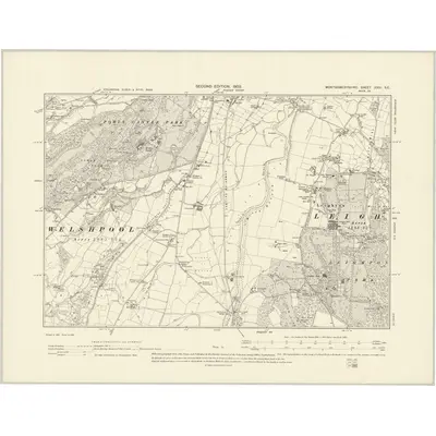 1901 Map of Montgomeryshire XXIII.SE, 1903 Print