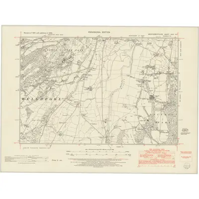 1949 Map of Montgomeryshire XXIII.SE, 1953 Print