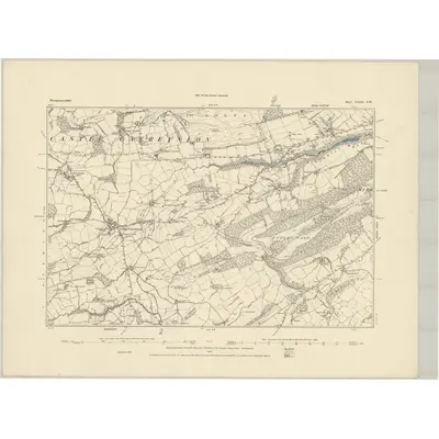 1884 Map of Montgomeryshire XXIII.SW, 1885 Print