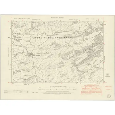 1949 Map of Montgomeryshire XXIII.SW, 1954 Print