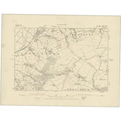 1882 Map of Montgomeryshire XXIV.NW, 1885 Print