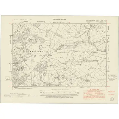 1949 Map of Montgomeryshire XXIV.SW, 1954 Print