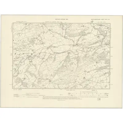 1901 Map of Montgomeryshire XXIX.NE, 1903 Print