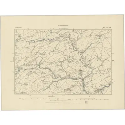 1884 Map of Montgomeryshire XXIX.NW, 1885 Print