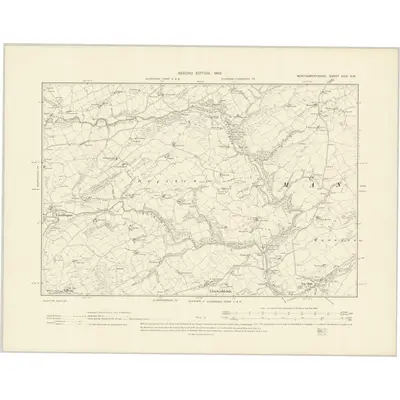 1901 Map of Montgomeryshire XXIX.NW, 1903 Print