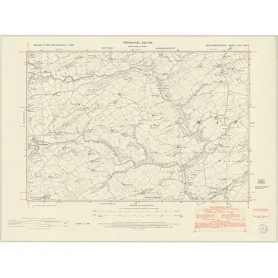 1949 Map of Montgomeryshire XXIX.NW, 1953 Print